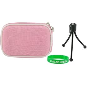 Hard Nylon (Pink) Case and Tripod for RCA EZ207 Small Wonder Digital Camcorder White