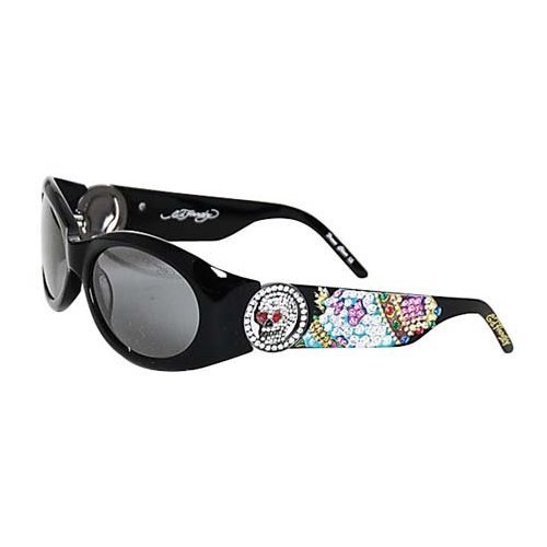 Ed Hardy Skull King Sunglasses EHS032 - Black