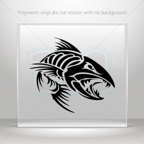 Decals Decal Angry Fishbone Figure Tablet Laptops Weatherproof Sports Bikes 0502 W7KR9