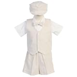 Lito Boys Khaki Vest Shorts Easter Ring Bearer Formal Suit 12M-4T