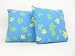 Bright Blue Throw Pillow with Yellow & Green Daisies