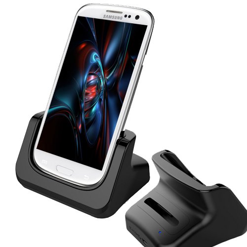 RND Dock and 2nd Battery Charger for Samsung Galaxy S III (3) (compatible without or with a slim-fit case)