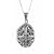 Silver Ladies Filigree Oval Locket on 18" Curb Chain