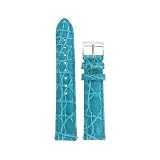 Ladies' Genuine Crocodile Watch Band Color Aqua Blue, Size 20mm, Watchband With Built-In Spring Bars