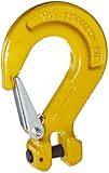 Indusco 47400301 Grade 80 Drop Forged Alloy Steel Clevis Sling Hook with Latch, Painted Finish, 3/8" Trade, 7100 lbs Working Load Limit