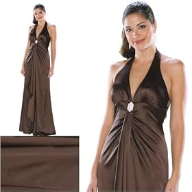 Formal Evening Gown. Satin Halter Dress for Prom, Party, Wedding by Sean Collection (448)
