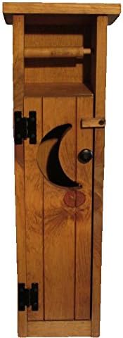 Amish Handcrafted, Outhouse Toilet Paper Holder Dispenser & Storage, Solid Wood, Finished Honey Oak Rustic Flat Finish (not shinny) for a Primitive Look. Hand Made By - The Amish Guys