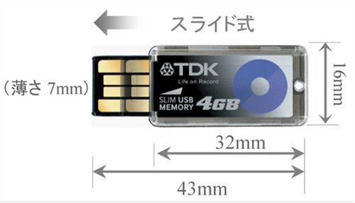 Cover image : TDK 超小型&薄型 セキュリティ対応 Slim USBメモリ 4GB UFD4GS-SA