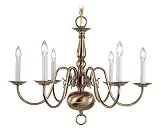 Livex Lighting 5006-01 Williamsburg 6 Light Antique Brass Chandelier