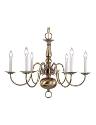 Home Improvement: Livex Lighting 5006-01 Williamsburg 6 Light Antique Brass Chandelier - Livex Lighting