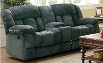 Big Sale Homelegance 9636CC-2 Laurelton Textured Plush Microfiber Dual Glider Recliner Love Seat with Console, Gray