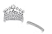 .925 Sterling Silver Cubic Zirconia Crown Tiara 2 Band Set Ring