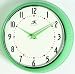 Kitchen & Housewares : Infinity Instruments Retro Round Metal Wall Clock, Green