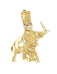 Dazzlers Solid 14k Gold Elephant Charm Pendant Available in three colors from jewelsberry (weights: 1.0 grams only)