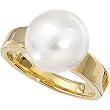 14K Yellow Gold Paspaley South Sea Cultured Fine Near Round Pearl Ring - 11.00mm