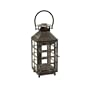 16" Mission Style Weathered Black Pillar Candle Lantern