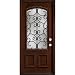 Legacy Doors Charleston Grille 3/4 Arch Reed Pre-finished Mahogany Door Left Hand Swing GCL6301-P-R-MM-LH