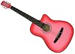 38 Inch Pink Cutaway Acoustic Starter Guitar Kit Folk