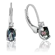 Sterling Silver Mystic Topaz and Diamond Leverback Earrings 1ct tw