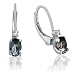 Sterling Silver Mystic Topaz and Diamond Leverback Earrings 1ct tw