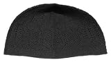 Plain Black One-size Turkish Muslim Islamic Kufi Hat Taqiya Takke Peci Skull Cap