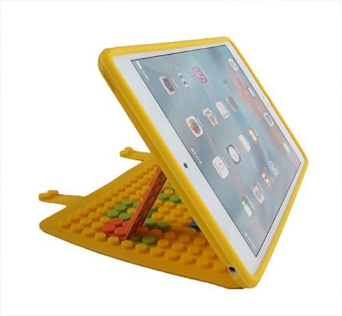 DIY iPad Mini4 Silicone Case/Cover with Stands by Floon(TM) : Shockproof Case Delivers the Ultimate Protection, Angle Adjustable, Auto Wake &amp; Sleep Function, Customizable with YOUR Message---YELLOW