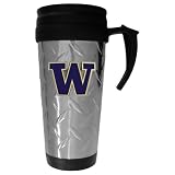 Washington Huskies Diamond Plate Travel Mug - NCAA College Athletics Fan Shop Accessories