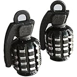 Suriel(TM) 4 Pcs Cool Grenade Shaped Motorcycle Bike Car Tire Tyre Valve Caps, 5 Colors