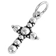 Sterling Silver Pendant - Cross - Oxidized - 21mm Height