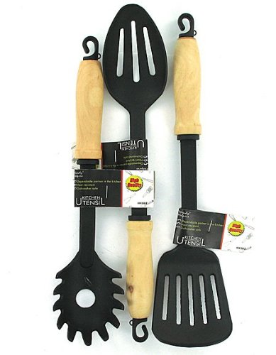 96 Packs of Wood handle kitchen utensils
