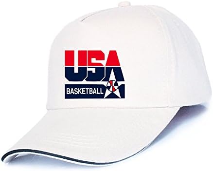 VBEKGG USA Basketball Logo Cap Adjustable Men Hats White