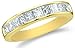 Size - 10.5 - 14k Yellow Gold Princess Cut Channel