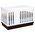 Babyletto Harlow 3-in-1 Convertible Crib with Toddler Rail, White and Espresso