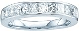 Ladies 14k White Gold .5 Ct Princess Cut Diamond Wedding Engagement Band Ring