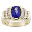 14K Yellow Gold Tanzanite and Diamond Ring