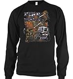 IMAGE OF Firefighters, Building Fire and Truck Thermal Shirt, Fire And Rescue Mens Long Sleeve Thermal, Medium, Black