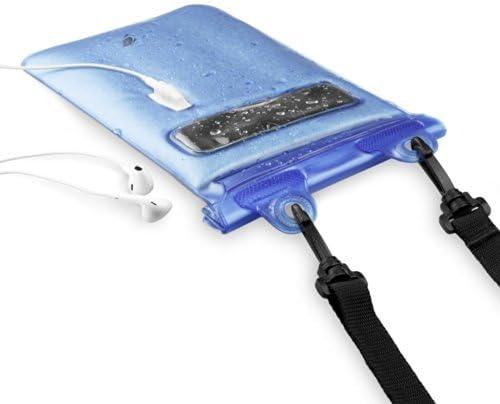 H2OViBe [Safe And Sealed] Waterproof Case With Waterproof AUX [Headphone] Input for Apple iPad Mini, Amazon Kindle, Barnes and Nobles Nook, and most other tablets up to 7 inches - Blue