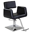 "Hepburn" Black European Styling Chair with Square Base