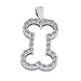 Bark Avenue Jewelers-Diamond Bone Pendant with Accent Gallery 14 Katay White Gold- Large 1.50 cttw