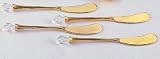 SET OF 4 GOLD PLATED SPREADERS WITH CRYSTAL TIP