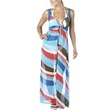 Xhilaration Crinkle Pool Dress Coverup - Red/ White/ Blue