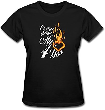 Women's Tees My Heart Is Burning O-Neck Size XS Black