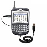 Coiled Power Hot Sync and Charge USB Data Cable w/ Tip Exchange for the Blackberry 7520 - Gomadic Brand