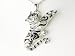 Crouching Tiger Black White Painted Enamel Striped Shiny Tiger Pendant Necklace