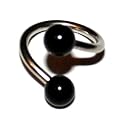 Pierced & Modified  Body Jewellery Navel Bars  Spiral Belly Ring  Black