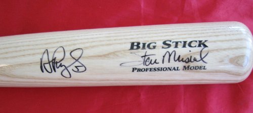 Alberto Pujols and Stan Musial St. Louis Cardinals Autographed / Signed Baseball Bat