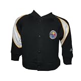 Boys NFL Pittsburgh Steelers Button Down Sweatshirt Jacket - Black & White (Size: 3/6M)