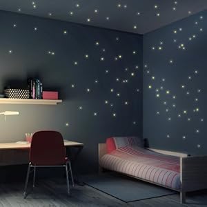 Wandtattoo Sternenhimmel 100er Set Leuchtsterne, leuchtend