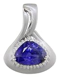 18KT White Gold Tanzanite & Diamond Pendant
