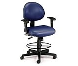 Drafting Chair - Vinyl 24 Hour Computer Task Chair with Arms and Drafting Kit - OFM - 241-VAM-AA-DK